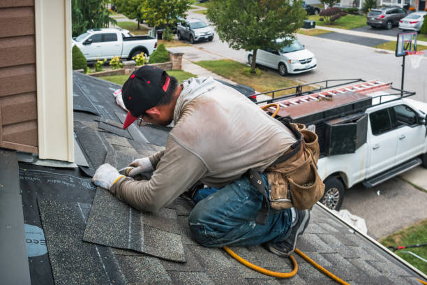 Professional Roofing technician working in Pownal, ME